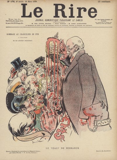 El brindis de Bismarck. Ilustración para Le Rire de Pierre Georges Jeanniot