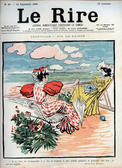 Trouville fin de temporada - dibujo de Pierre Georges Jeanniot (1848-1934) para “Le Lire” del 14 de septiembre de Pierre Georges Jeanniot
