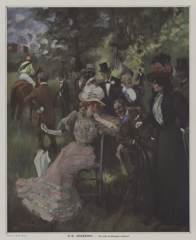 Un rincón del pesaje en Auteuil de Pierre Georges Jeanniot