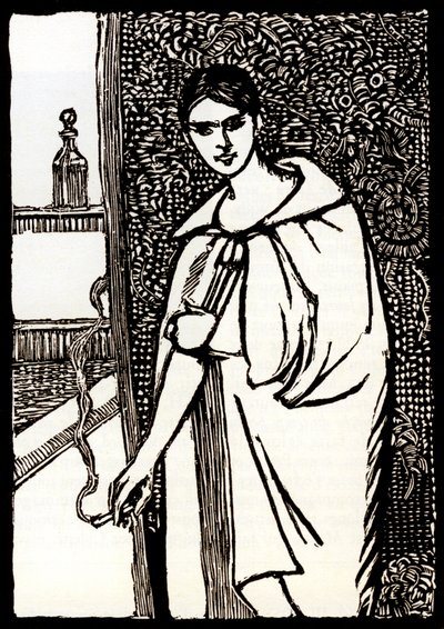 Mujer joven con cigarrillo para "Cheri" de Colette de Pierre Georges Jeanniot