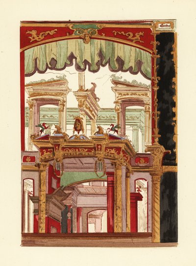 Panel decorativo de Pompeya, conservado en el Museo de Nápoles de Pierre Gusman