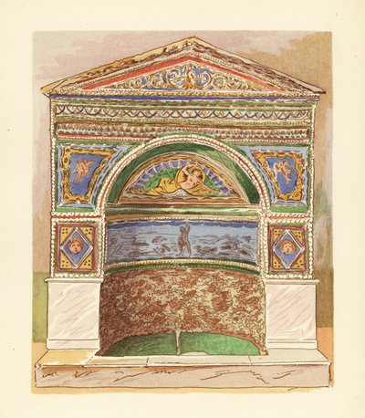 Fuente de mosaico de esmalte en la Casa del Oso, Pompeya de Pierre Gusman