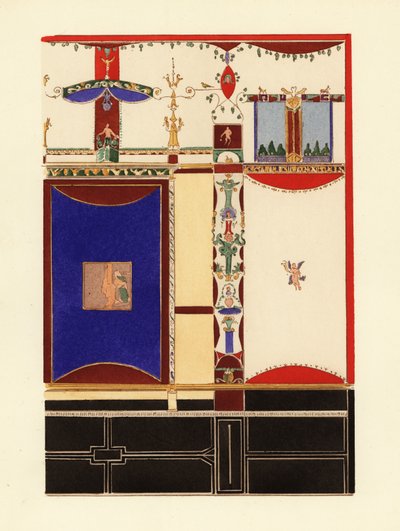 Panel con único azul oscuro de Pompeya de Pierre Gusman