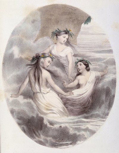 Las Ondinas - en "Las Mujeres mitológicas", dibujos de G. Staal, por Mery y el Cte Foelix, Ed. G. de Gouet de Pierre Gustave Eugene Staal