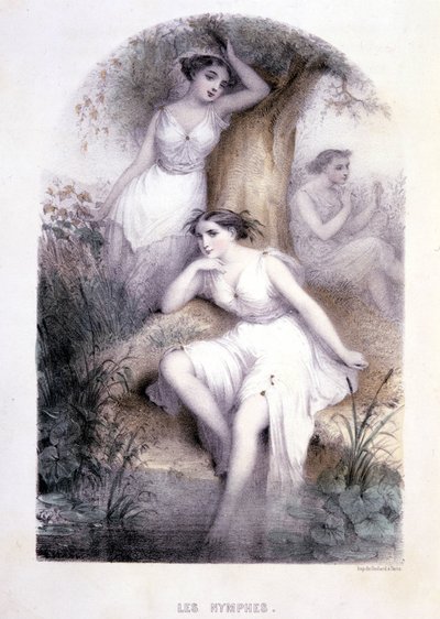 Las ninfas - en "Les femmes mythologiques", dibujos de G. Staal, por Mery y el Cte Foelix, Ed. G. de Gouet de Pierre Gustave Eugene Staal