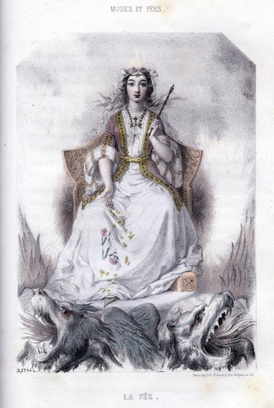 El hada - en “Las mujeres mitológicas”, dibujos de G. Staal, por Mery y el Cte Foelix, Ed. G. de Gouet de Pierre Gustave Eugene Staal
