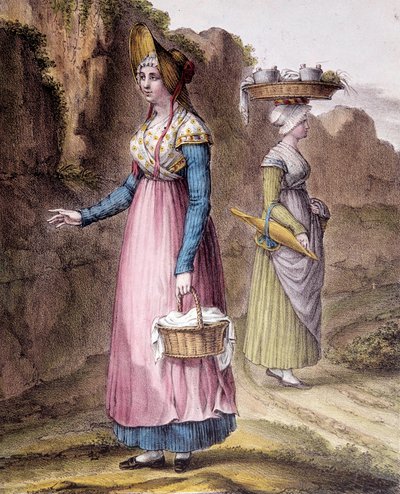 Traje tradicional: un campesino de los alrededores de Lyon. Grabado de Carpentier de Pierre Henri Charpentier