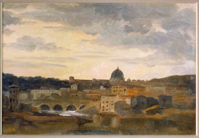 Vista de Roma con tiempo tormentoso (dibujo sobre cartulina) de Pierre Henri de Valenciennes