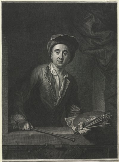 François de Troy, después de un autorretrato de Pierre Imbert Drevet