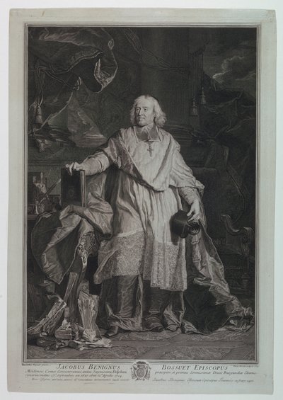 Retrato del Cardenal Jacques Bénigne Bossuet (1627-1704) de Pierre Imbert Drevet
