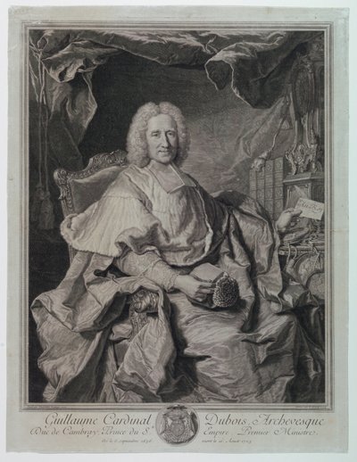 Retrato de Guillaume Cardenal Dubois (1650-1723) de Pierre Imbert Drevet