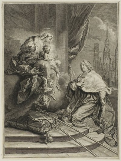 Retrato de Louis de la Vergne de Tressan, conde de Lyon, arzobispo de Ruán de Pierre Imbert Drevet