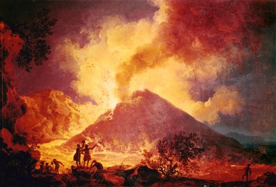 Erupción del Vesubio, Italia ... (óleo sobre lienzo) de Pierre Jacques Volaire