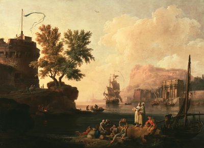 Escena del puerto mediterráneo de Pierre Jacques Volaire