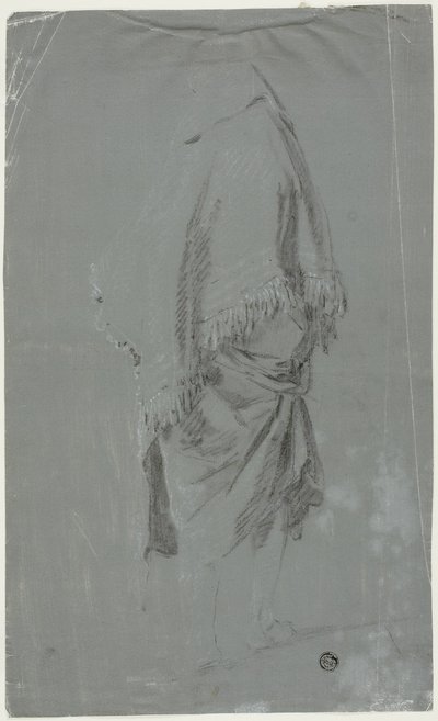 Mujer con chal vista desde atrás de Pierre Jacques Volaire