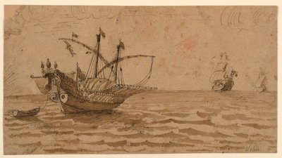 Barcos en el mar de Pierre Jacques Volaire