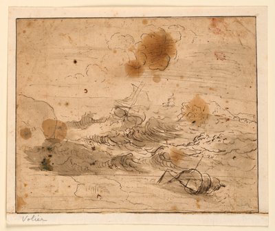Paisaje marino tormentoso de Pierre Jacques Volaire