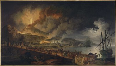 La erupción del Vesubio vista desde Portici, ca 1767 de Pierre Jacques Volaire