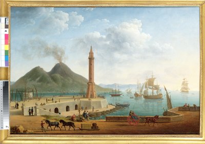 Vista del Vesubio desde el Puerto de Nápoles de Pierre Joseph Petit