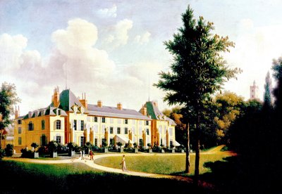 Vista del castillo de Malmaison (fachada sobre el parque), finales del siglo XVIII-principios del XIX (pintura) de Pierre Joseph Petit