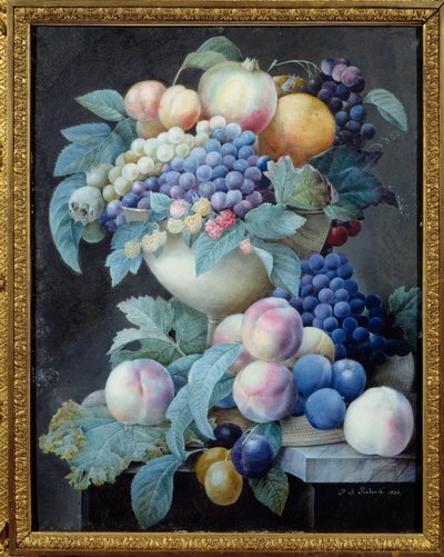 Uvas en una copa de Pierre Joseph Redouté