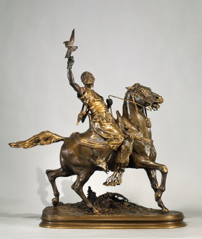 Halcón árabe a caballo, c.1880 de Pierre Jules Mene