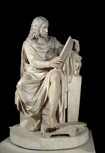 El pintor francés Nicolas Poussin (1594-1660) Escultura de mármol por Pierre Julien (1731-1804) 1804 París, Museo del Louvre de Pierre Julien