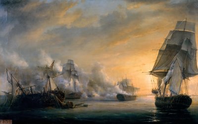 Combate naval ante Cádiz el 13 de julio de 1801 de Pierre Julien Gilbert