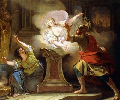 Eneas persiguiendo a Helena en el Templo de Vesta de Pierre Lacour