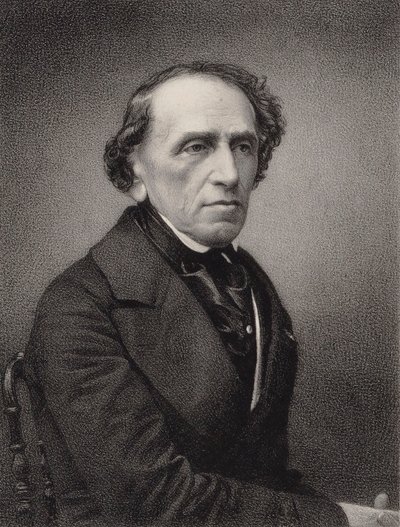 Retrato del compositor Giacomo Meyerbeer de Pierre Lanith Petit