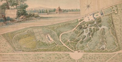 Plan para el Jardín del Château de Bagatelle, 1817 de Pierre Lapie