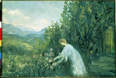 Mujer en un jardín (Dama en el jardín). Pintura de Pierre Laprade (1875-1931) de Pierre Laprade