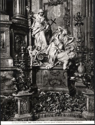 El Altar de San Ignacio de Loyola, detalle de la Victoria de la Verdad Católica sobre la Herejía de Pierre Legros
