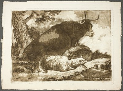 Un toro y dos ovejas de Pierre Lelu