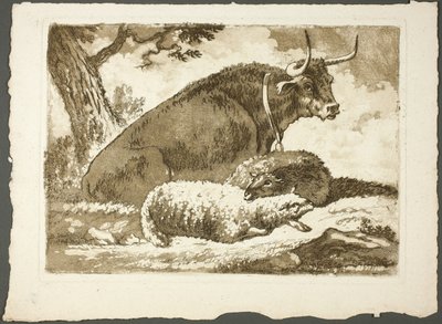 Un toro y dos ovejas de Pierre Lelu