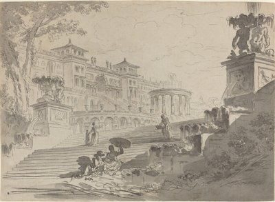 Fantasía en la Villa Medici con Fuentes de Pierre Lelu