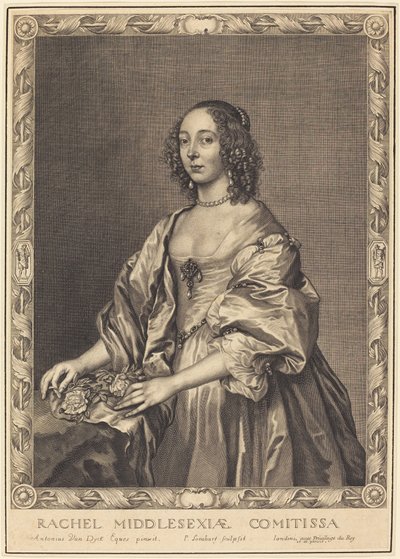 Rachel, condesa de Middlesex de Pierre Lombard after Sir Anthony van Dyck