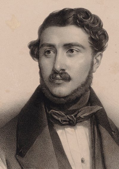 Retrato del compositor Théodore Labarre 1805-1870 de Pierre Louis Henri Grevedon