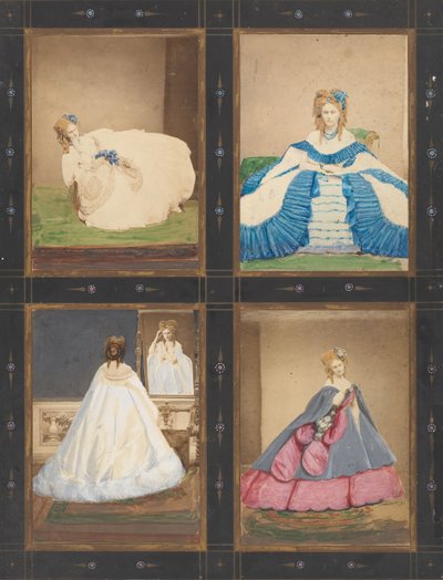 Variaciones en los vestidos Elvira y Ritrosetta, 1861-67 de Pierre Louis Pierson