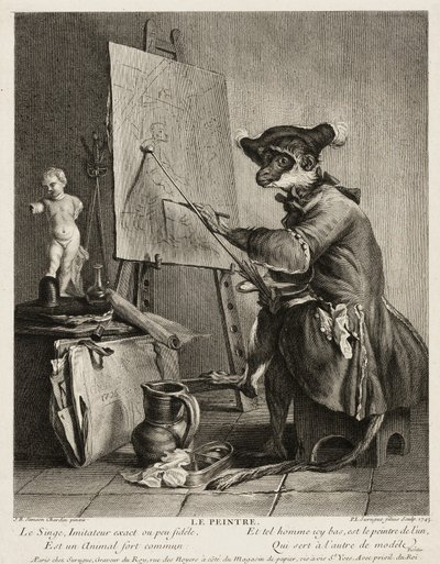 El mono pintor de Pierre Louis de Surugue