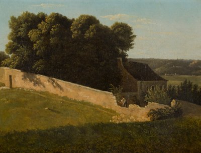 Paisaje de verano con cabaña de Pierre Luc Charles Ciceri