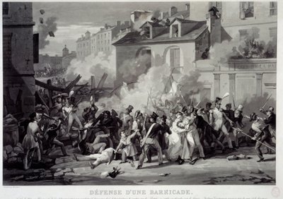 Defensa de una barricada durante la Revolución de Julio (29 de julio) de Pierre Martinet