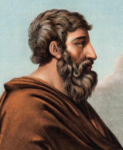 Retrato de Licurgo, legislador mítico de Esparta (siglo IX u VIII a.C.). Grabado por Pierre Michel Alix (1762-1817) de Pierre Michel Alix