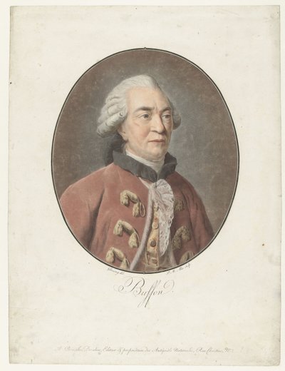 Portret van Georges Louis Leclerc graaf van Buffon Buffon (título sobre objeto) Colección de grandes hombres (título de la serie) de Pierre Michel Alix