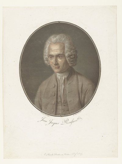 Retrato de Jean-Jacques Rousseau Jean-Jacques Rousseau (título sobre objeto) Colección de grandes hombres (título de la serie) de Pierre Michel Alix