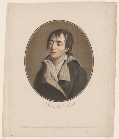 Retrato de Jean Paul Marat Jean Paul Marat (título sobre objeto) Colección de grandes hombres (título de la serie) de Pierre Michel Alix