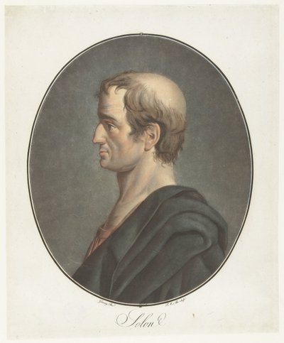Portret van Solon Solon (título sobre objeto) Colección de grandes hombres (título de la serie) de Pierre Michel Alix