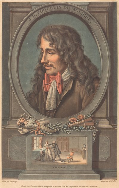 J.B. Poquelin de Molière de Pierre Michel Alix after Jean François Garnerey