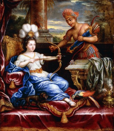 Una Alegoría de América Rindiendo Homenaje a Europa de Pierre Mignard