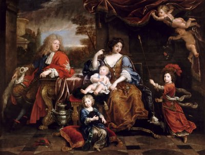 Luis de Francia, Gran Delfín 1661-1711, con su familia de Pierre Mignard